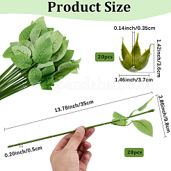 40 Stück 2 Stile Kunststoff künstliche Blumenhalterung Basis & Zweig für DIY Handwerk Blumenarrangement Zubehör&nbsp;AJEW-SP0003-85