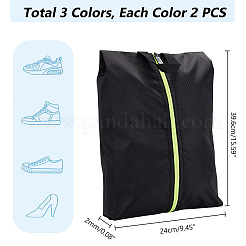 6 Stück 3 Farben Rechteck Oxford-Gewebe & Nylon wasserdichte Schuhaufbewahrungstaschen mit Reißverschluss&nbsp;ABAG-WR0001-07