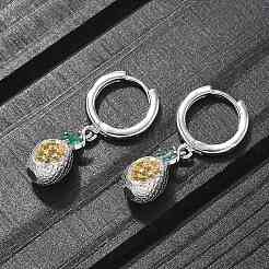 Créoles en laiton avec zircon cubique&nbsp;EJEW-Q015-02P-A