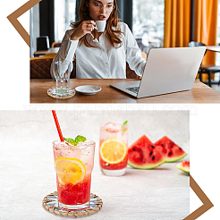 2 tappetino per tazze in rattan&nbsp;AJEW-CN0005-99B