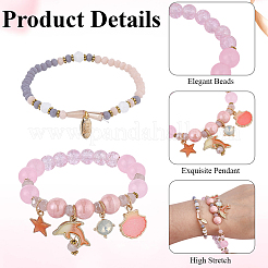 1 borsa di braccialetti elastici con perline di vetro e plastica&nbsp;BJEW-PA0001-10A