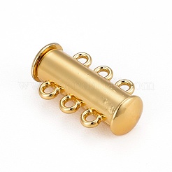 Fermoirs magnétiques coulissants de tube en laiton 3 -strands 6-trous&nbsp;X-KK-D473-G-NF