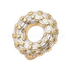 Manschettenfingerringe aus Messing mit Mikropflaster und klarem Zirkonia für Damen&nbsp;RJEW-M098-03G