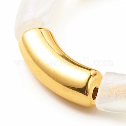 Bracciale elastico da donna con tubo curvo in acrilico&nbsp;BJEW-JB08125