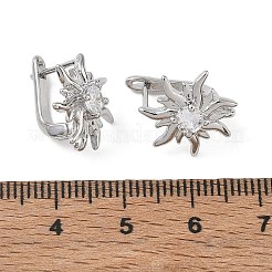 Componenti per orecchini a cerchio in ottone Shegrace con micro pavé di zirconi cubici&nbsp;XGRQ7H948-951P