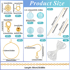 Kit de fabrication de bijoux en perles de verre et boucles d'oreilles&nbsp;DIY-SP0001-20E