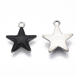 201 Emaille-Anhänger aus Edelstahl&nbsp;STAS-N088-14