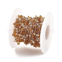 Chaînes de perles en laiton et en verre faites à la main&nbsp;CHC-L051-03KCG-05