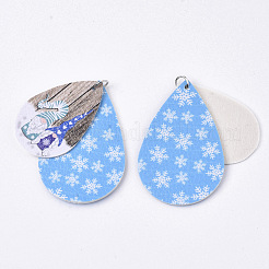 Pendentifs en cuir pu thème de Noël gros&nbsp;FIND-R080-10