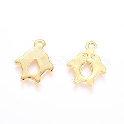 201 Stainless Steel Charms, Penguin, Golden, 12.5x10x1mm, Hole: 1.2mm