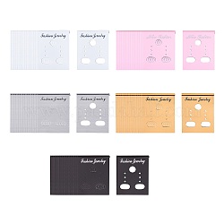 Пластиковая карта дисплей серьги, прямоугольные, разноцветные, 3.6~3.8x3 см, 50 шт / цвет, 250 шт / комплект