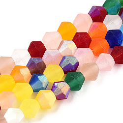 Imitano i fili di perle di vetro smerigliato bicono di cristallo austriaco, grado aa, sfaccettato, colorato, 4x4mm, Foro: 1 mm, circa 87~89pcs/filo, 13.19~13.39 pollice (33.5~34 cm)