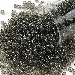 Toho perles de rocaille rondes, Perles de rocaille japonais, (120) lustre transparent fumée, 8/0, 3mm, Trou: 1mm, à propos 222pcs / bouteille, 10 g / bouteille