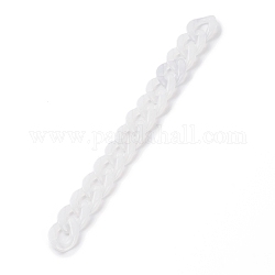 Mailles chaînes en acrylique à la main, avec anneaux de liaison en acrylique imitation gelée, pour les ingrédients de bijoux, blanc, 23x16.5x4.5mm, 7-1/8 pouce (18 cm)/fil