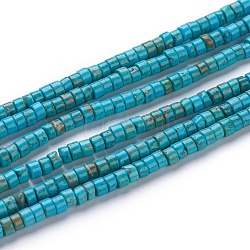 Fili di perline di magnesite naturale, tinti e riscaldato, perline Heishi, Rotondo piatto / disco, 4~4.5x2.5mm, Foro: 0.7 mm, circa 167pcs/filo, 15.43 pollice (39.2 cm)