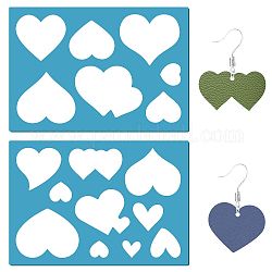 GORGECRAFT 2 Styles Jewelry Shape Template Reusable Earrings Making Plastic Hearts Cutouts Cutting Stencil Lapidary Templates for Cabochons Bracelets Earrings Making Jewelry DIY Crafts Favors