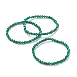Синтетические малахитовые вышитые бисером браслеты, круглые, бусины : 4~5 мм, внутренний диаметр: 2-1/4 дюйм (5.65 см)