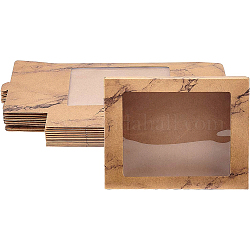 Мрамор текстура узор бумага подарочные коробки, с чистым окном, упаковочные коробки, деревесиные, коробка: 17.5x13.5x3.5 см, развернуть: 29x17x0.1 см