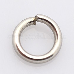 304 кольца прыжок из нержавеющей стали, открытые кольца прыжок, цвет нержавеющей стали, 7x1.2 мм, внутренний диаметр: 4.6 мм