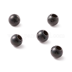 202 perline in acciaio inossidabile, mezzo forato, tondo, elettroforesi nera, 5x4.5mm, mezzo buco: 2 mm