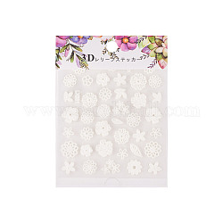 Nail Art Stickers, Self-adhesive, For Nail Tips Decorations, White, 7x6.3cm