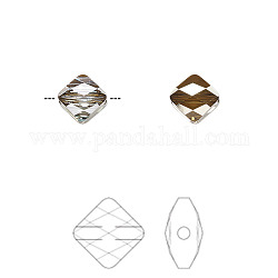 Perlien cristallo austriaco, 5054, passioni cristallo, mini rombo sfaccettato, 001 tonalità bronzo brsh_crystal, 8x8mm, Foro: 1 mm