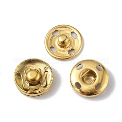 イオンプレーティング(ip) ステンレススナップボタン202個  衣服のボタン  ミシンアクセサリー  ゴールドカラー  12x4.5mm
