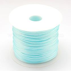Nylon Thread, Rattail Satin Cord, Light Sky Blue, 1.0mm, about 76.55 yards(70m)/roll