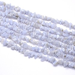 Natural Blue Lace Agates Strands, Chips, 3~5x3~5mm, Hole: 1mm, about 31.5 inch