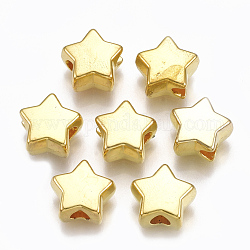 CCB пластиковые шарики, звезда, золотые, 12x12.5x7 мм, отверстие : 3.5 мм, Около 850 шт / 500 г