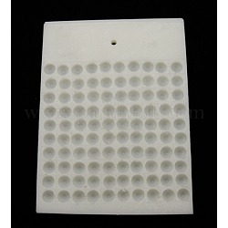 Contre les cartes de perles en plastique, blanc, pour compter 12mm 100 perles, 13.5x17.5x0.7 cm