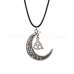 Сплав ожерелье, луна и ведьмин узел, античное серебро, 17.91 дюйм (45.5 см)