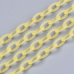 Chaînes de câble en plastique ABS transparent faites à la main, ovale, or, 19.29 pouces ~ 19.68 pouces (49~50 cm), lien: 13x7.5x1.5 mm