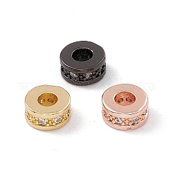 Perles de zircone cubique micro pave en Laiton, colonne, sans plomb et sans cadmium, couleur mixte, 7x3.5mm, Trou: 3mm