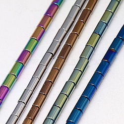 Electrochapa no-granos de hematites sintético -magnéticos hebras, columna, Grado A, color mezclado, 4x2mm, agujero: 0.8~0.9 mm, aproximamente 100 pcs / cadena, 16 pulgada