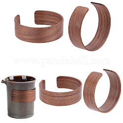 Pandahall elite 4 pz 2 manica della tazza in legno di noce in stile, maniche a coppa riutilizzabili, cammello, 73~76x24mm, diametro interno: 69~72mm, 2pcs / style