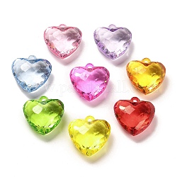 Colgantes de acrílico transparentes, corazón, color mezclado, 28x27x13.5mm, agujero: 3.3 mm, aproximamente: ​​96 unidades / 500 g