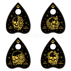 CREATCABIN 4Pcs Skull Planchette Spirit Board Wooden Crystal Holder Mini Crystal Sphere Display Stand Witch Stuff Moon Wiccan Decor Witchy Supplies Small Tray for Crystal Ball Stones Witchcraft