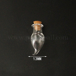 Mini-Perlenbehälter aus Borosilikatglas mit hohem Borosilikatgehalt, Ich wünsche eine Flasche, mit Korken, Pfeffer, Transparent, 2.9x1.3 cm