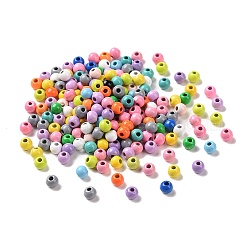 Spray Painted Alloy Beads, Round, Mixed Color, 4x3mm, Hole: 1.2mm