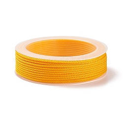 Плетеные нити нейлона, окрашенные, завязывая шнур, для китайского вязания, ремесла и изготовление ювелирных изделий, желтые, 1 мм, около 21.87 ярда (20 м) / рулон