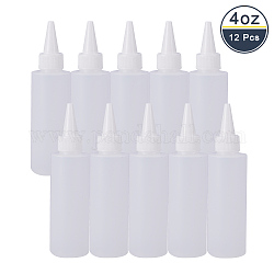 Bottiglie di colla di plastica, bianco, 12.5x4.2cm, Capacità: 120ml, 12 pc / set