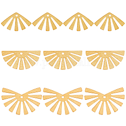 BENECREAT 60Pcs 3 Style Brass Pendants, Fan, Raw(Unplated), 12~17x20~25x0.5mm, Hole: 1.2~1.5mm, 20pcs/style
