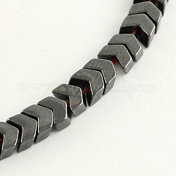 Non magnetici fili di perline di ematite sintetico, stile matte, freccia, nero, 5x6x2mm, Foro: 0.5 mm, circa 114pcs/filo, 15.7 pollice
