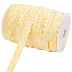 Cordón de goma elástico plano / banda, correas de costura accesorios de costura, crema, 15mm, aproximamente 75 m / rollo