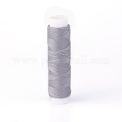 Cordón retorcido de poliéster encerado redondo, cordón de micro macramé, para proyectos de cuero, encuadernación, gris claro, 0.45mm, alrededor de 38 yarda (35 m / rollo)