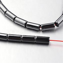 Non magnetici fili di perline di ematite sintetico, tubo, colore originale, 8x4mm, Foro: 1 mm, circa 51pcs/filo, 15.7 pollice