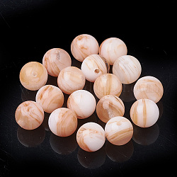 Celulosa perlas de acetato (resina), redondo, peachpuff, 8mm, agujero: 1.5 mm