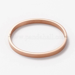 Brazaletes de 304 acero inoxidable, estampar etiqueta en blanco, oro rosa, diámetro interior: 2x2-3/8 pulgada (5x6 cm)