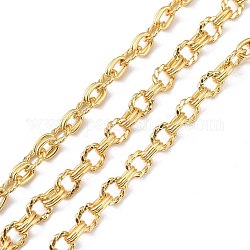 Brass Cable Chains, with Spool, Unwelded, Real 18K Gold Plated, 8x5x1mm and 9x7x1mm